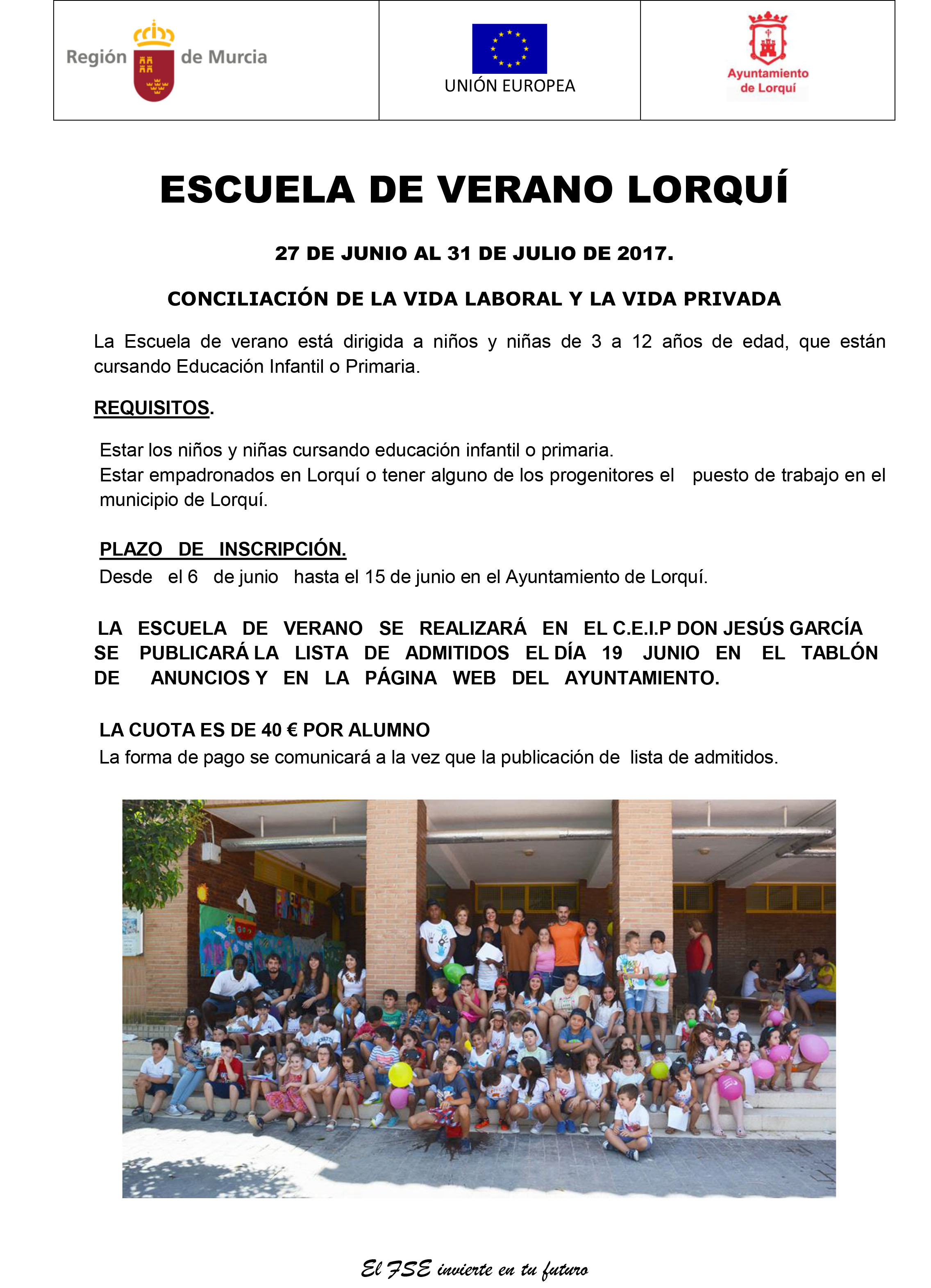 cartel ESCUELA DE VERANO 2017