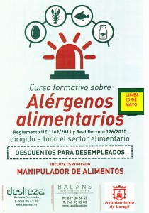Cartel curso alergenos mayo