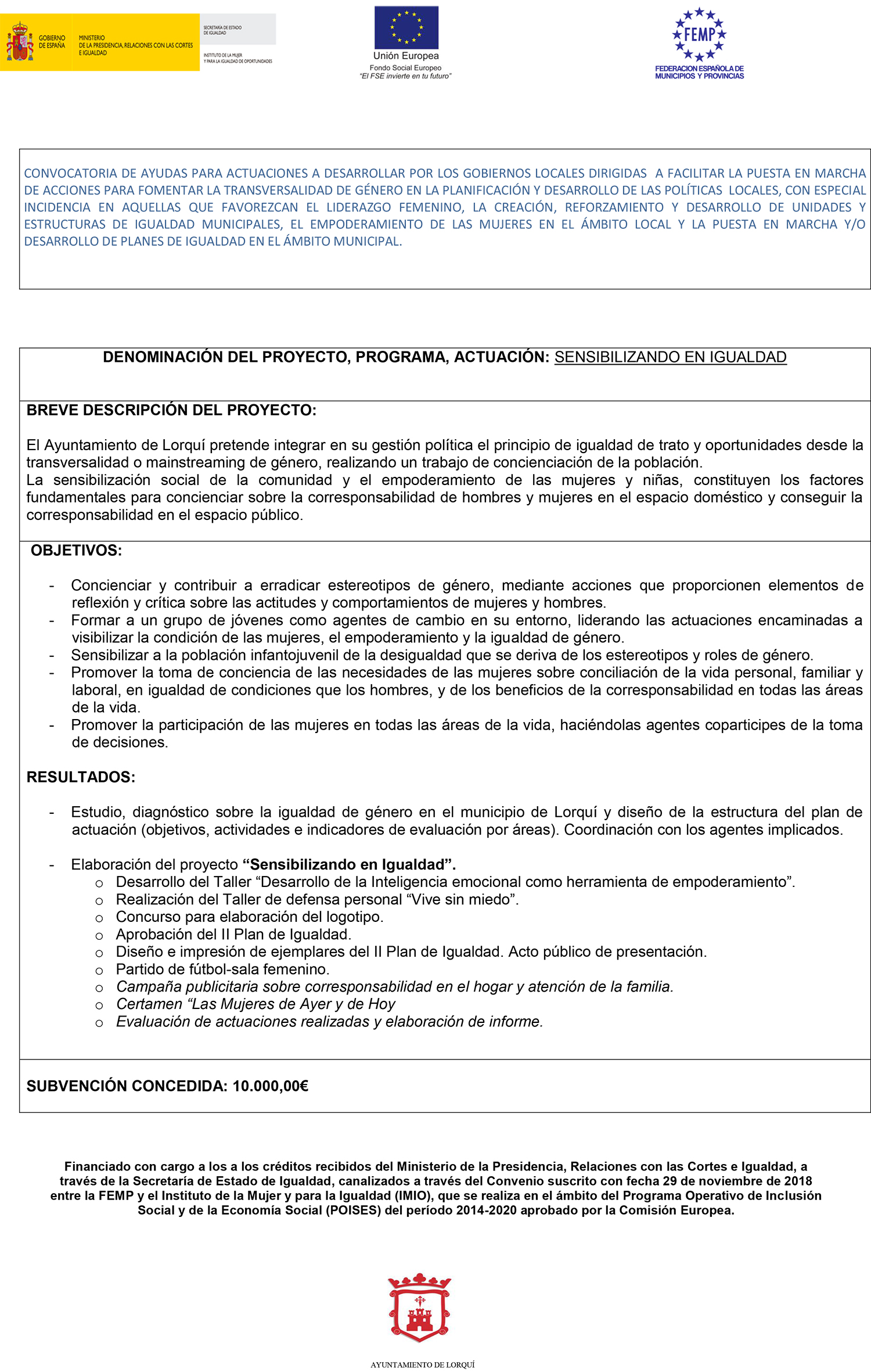 cartel INFORMACION SUBVENCION