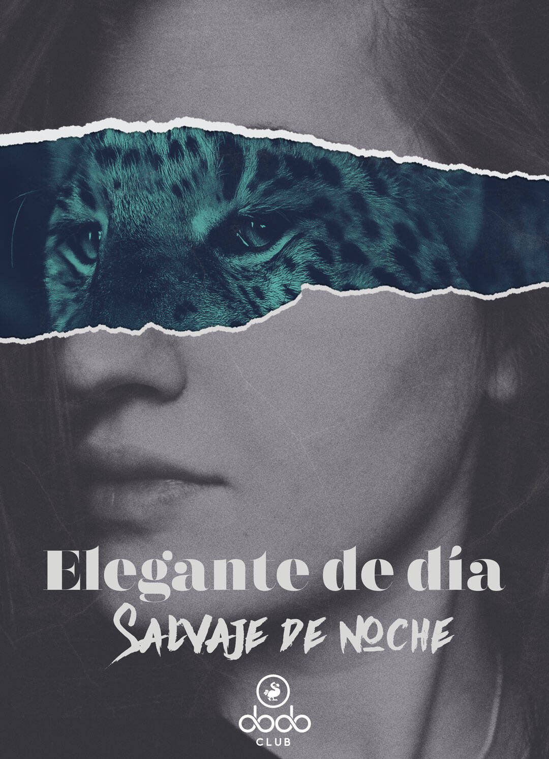 Lateral, imagen de una mujer con ojo de leopardo en estilo artístico.