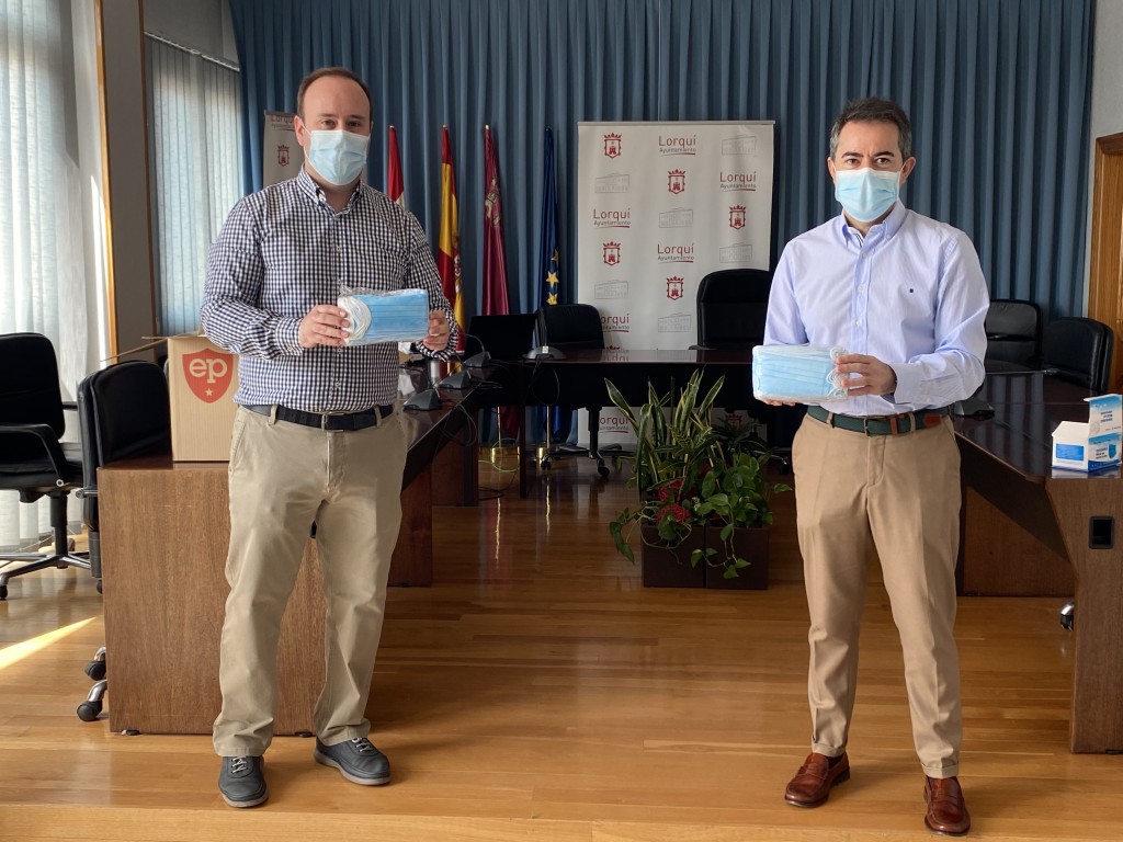 el ayuntamiento de lorqui recibe una donacion de mil mascarillas sanitarias de la empresa europea de prevencion e higiene 60e7f413782dd