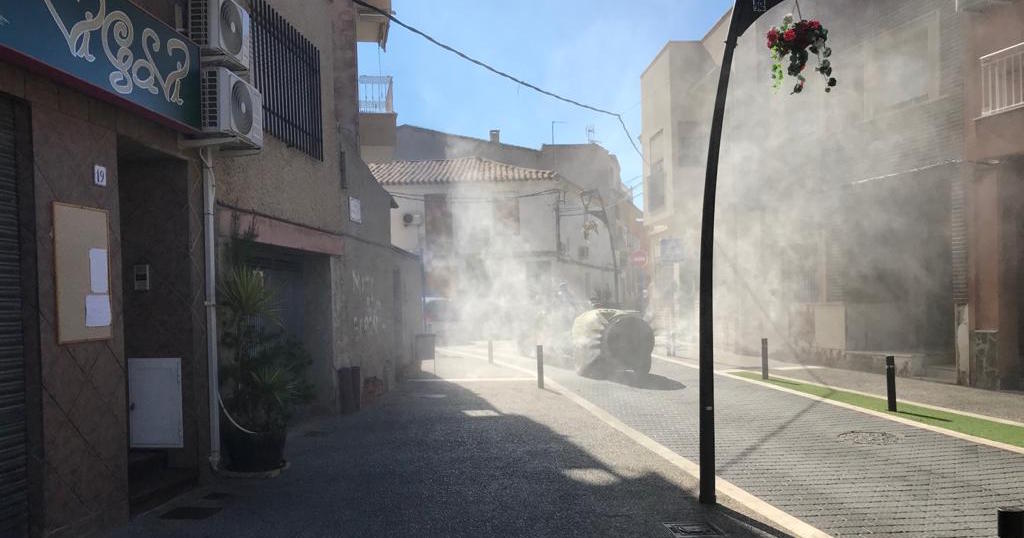 la delegacion del gobierno pone a disposicion del ayuntamiento de lorqui material para llevar a cabo labores de desinfeccion y limpieza en todo el municipio 60e7f49ec98df