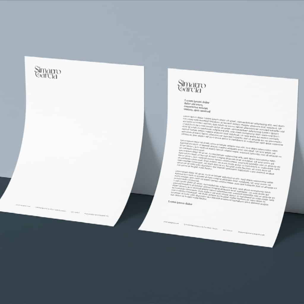 Tarjeta de presentación Simarro & García Branding abogados