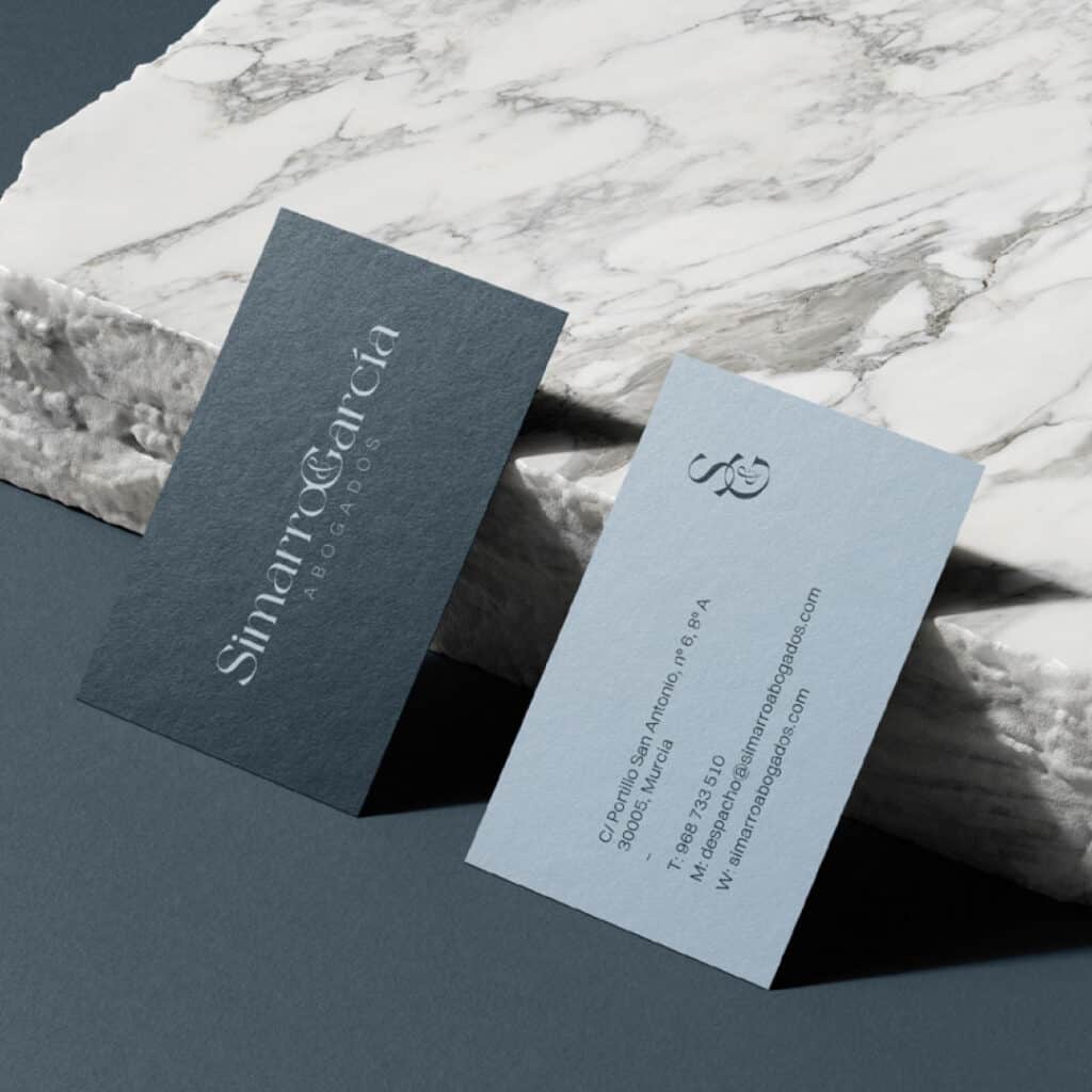Tarjeta de visita Simarro & García Branding abogados
