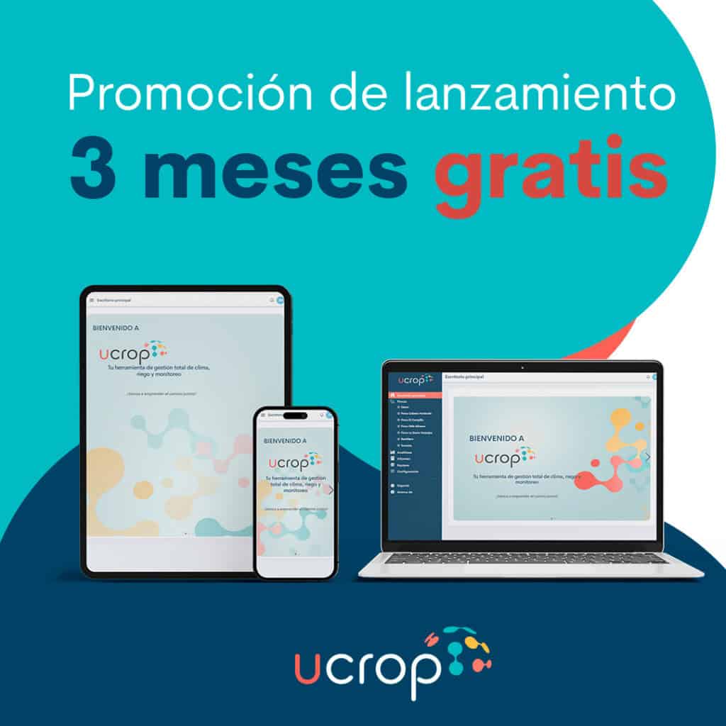 Lateral - Promoción Ucrop Nutricontrol Imagen promocional de Ucrop en dispositivos digitales con oferta de 3 meses gratis.